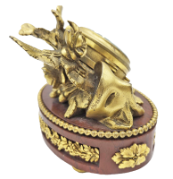 François Linke Gilt Bronze & Rouge Griotte Marble Table Clock