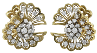 Van Cleef and Arpels Diamond Earclips and Brooch
