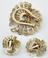 Van Cleef and Arpels Diamond Earclips and Brooch